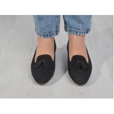Art. 8313 Ballerina donna camoscio nero